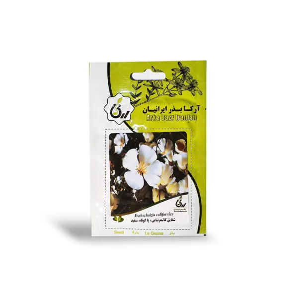 بذر گل شقایق کالیفرنیایی پاکوتاه سفید آرکا بذر